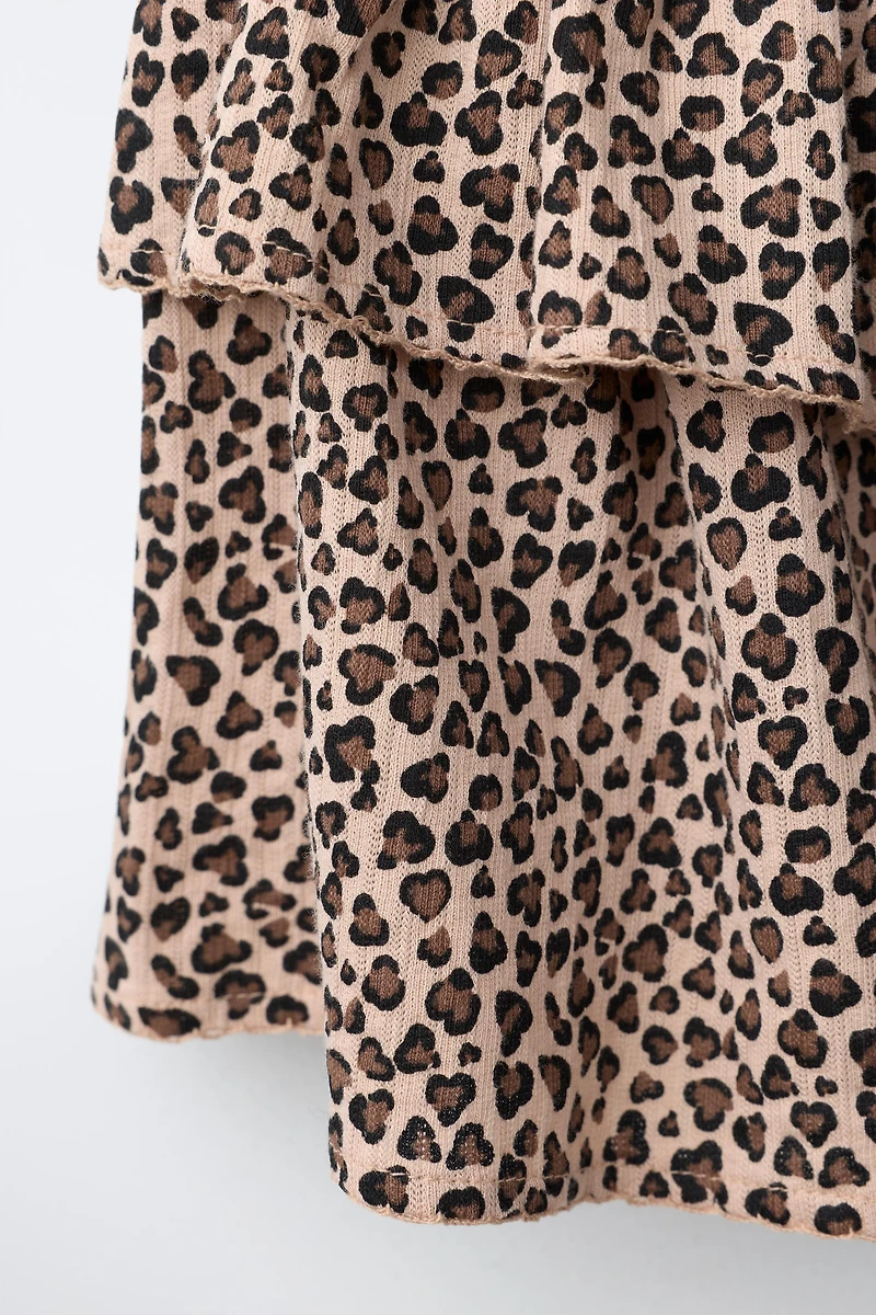 ANIMAL PRINT ELASTICIZED SKIRT