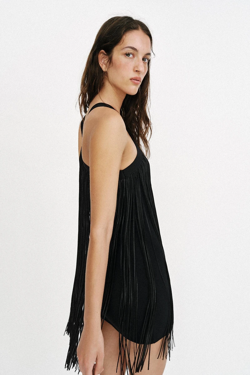 FRINGED SHORT DRESS