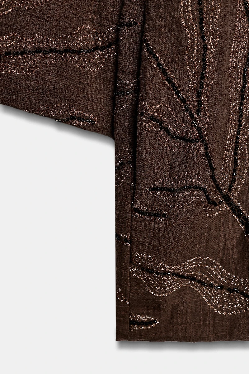 KIMONO PAILLETTES FIL MÉTALLISÉ