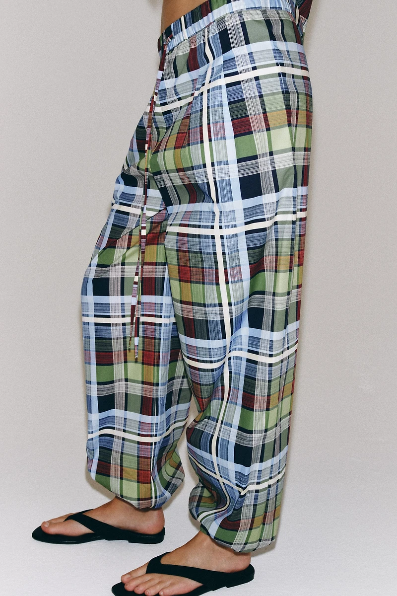 PANTALON BOUFFANT À CARREAUX ZW COLLECTION