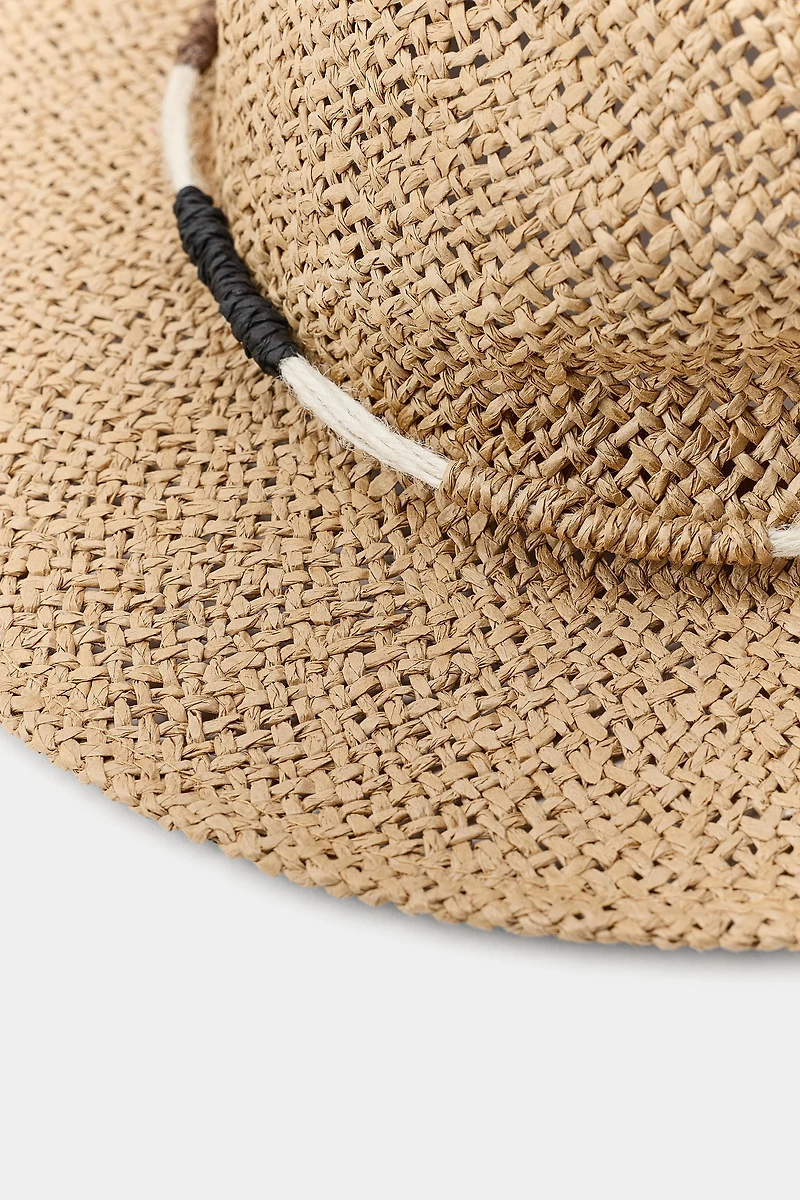WOVEN PAPER HAT WITH CORD