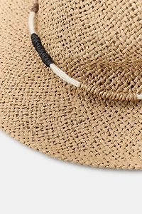 WOVEN PAPER HAT WITH CORD