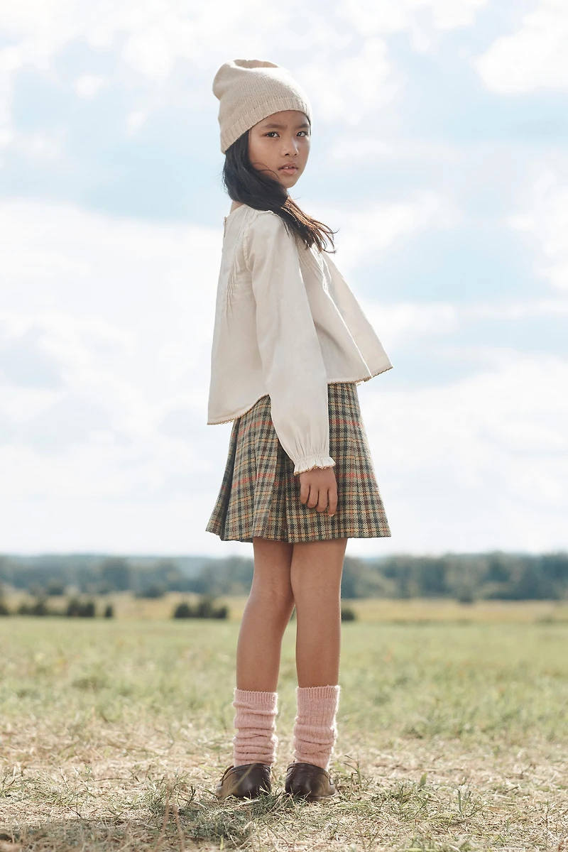 HOUNDSTOOTH WOOL BLEND SKIRT LIMITED EDITION