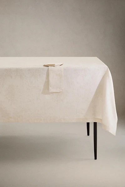 CHRISTMAS FRAMED FLORAL COTTON TABLECLOTH