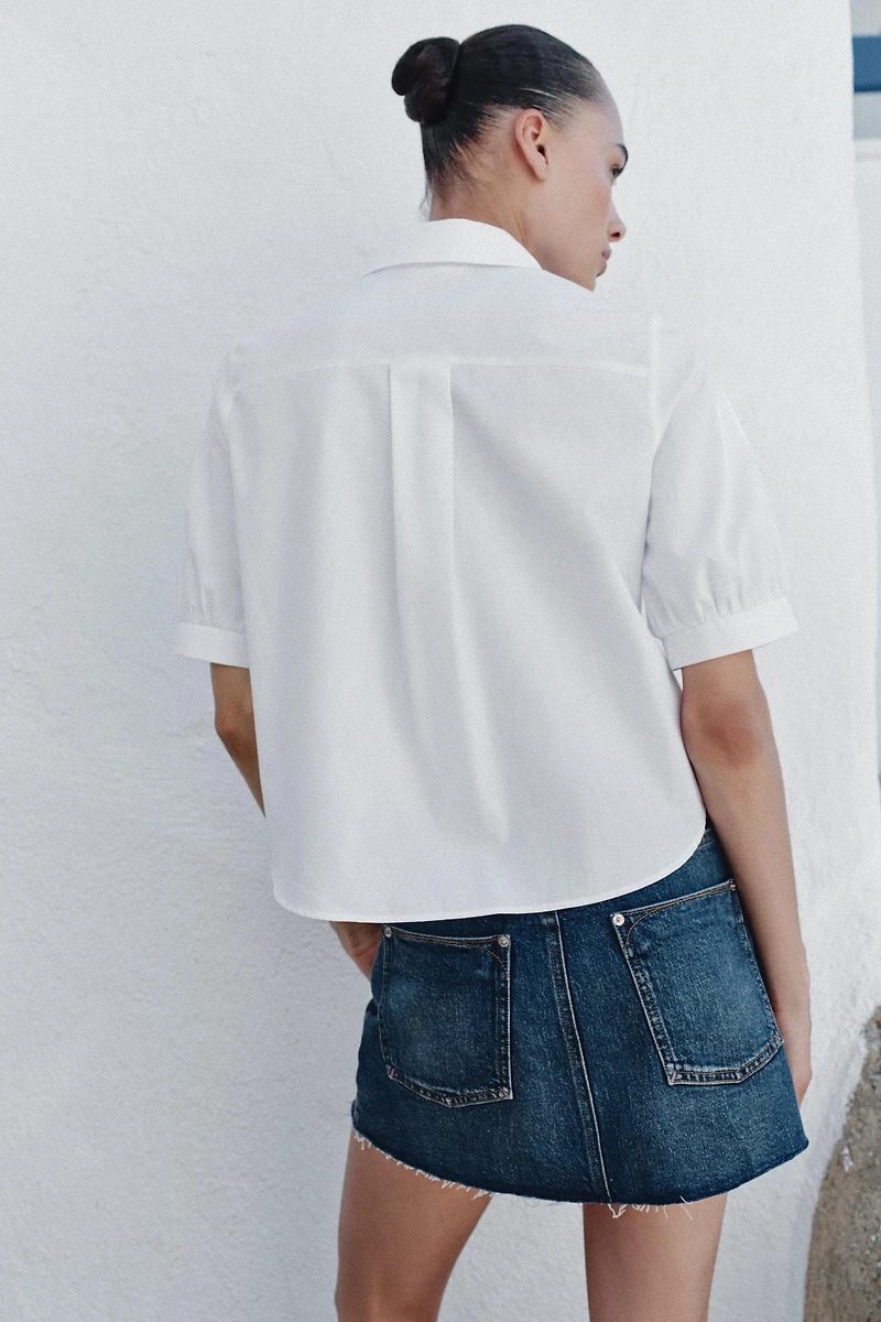 SHORT SLEEVE SHIRT WITH PEARLS