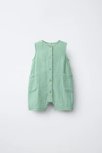 TEXTURED OVERALLS WITH LABEL