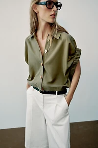 DRAPED SLEEVE SHIRT