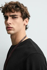 WAFFLE TEXTURED T-SHIRT
