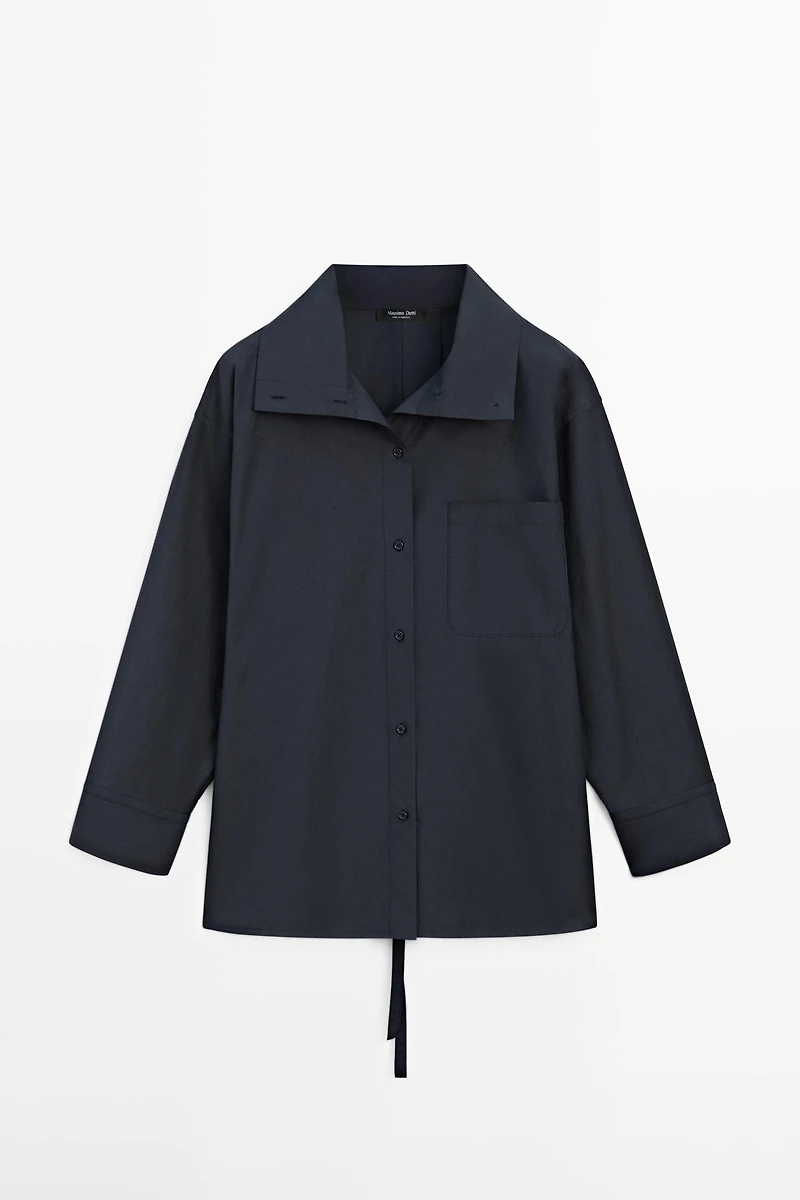 Cotton blend overshirt with pocket