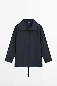 Cotton blend overshirt with pocket