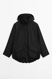 Long technical fabric parka