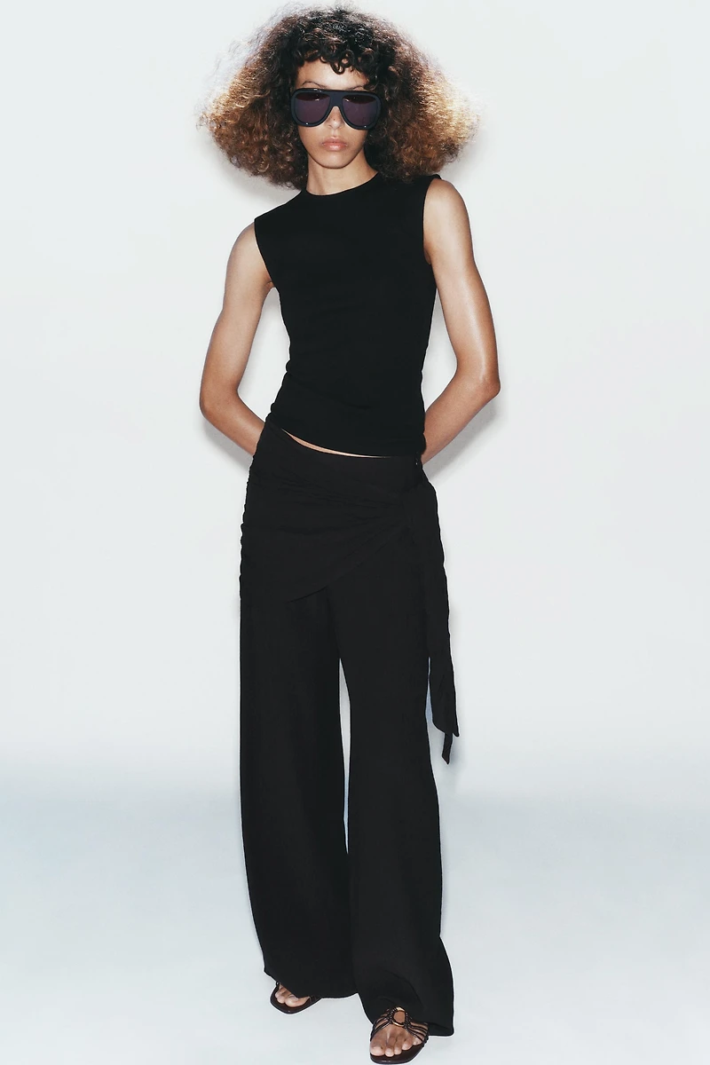 WIDE LEG SCARF PANTS