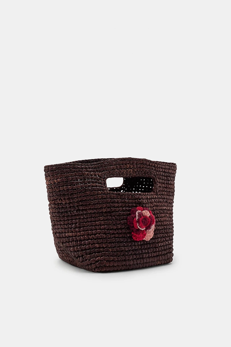 MINI SAC EN RAPHIA FLEUR CROCHET