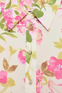 CHEMISE SATINÉE À IMPRIMÉ FLEURI