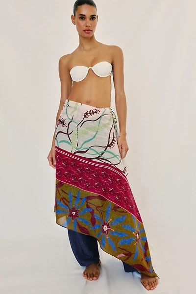 LINEN BLEND PRINTED SCARF