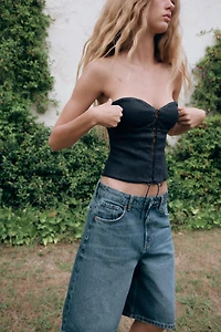 TRF DENIM CORSET TOP