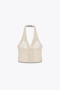 LINEN HALTER TOP
