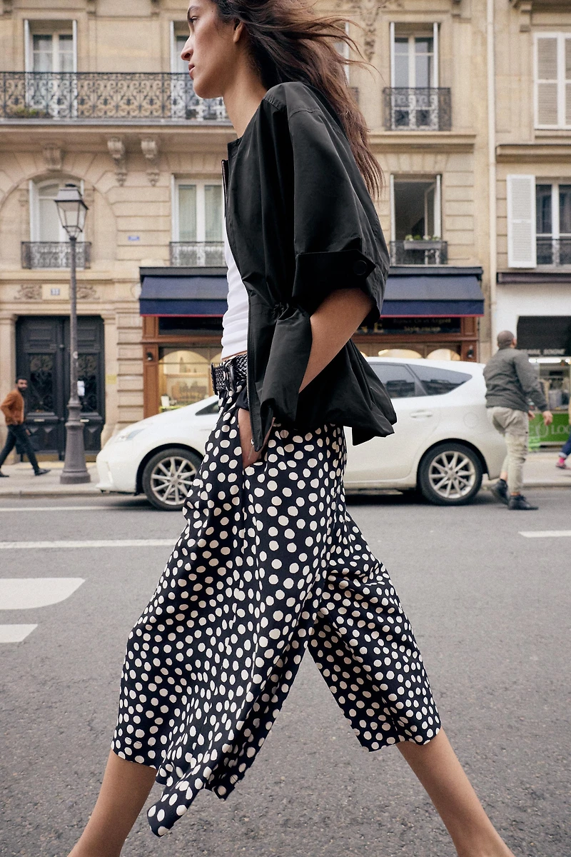 POLKA DOT CULOTTES WITH BELT