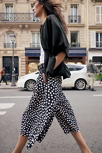 POLKA DOT CULOTTES WITH BELT