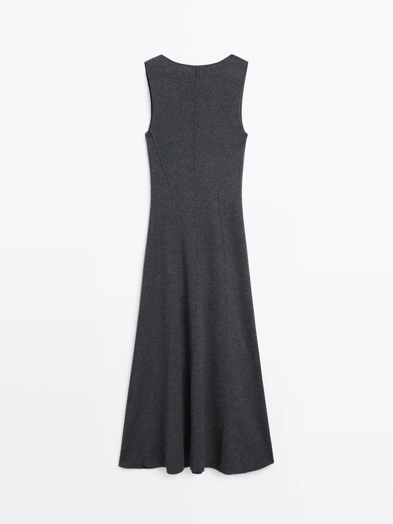 Long A-line knit dress