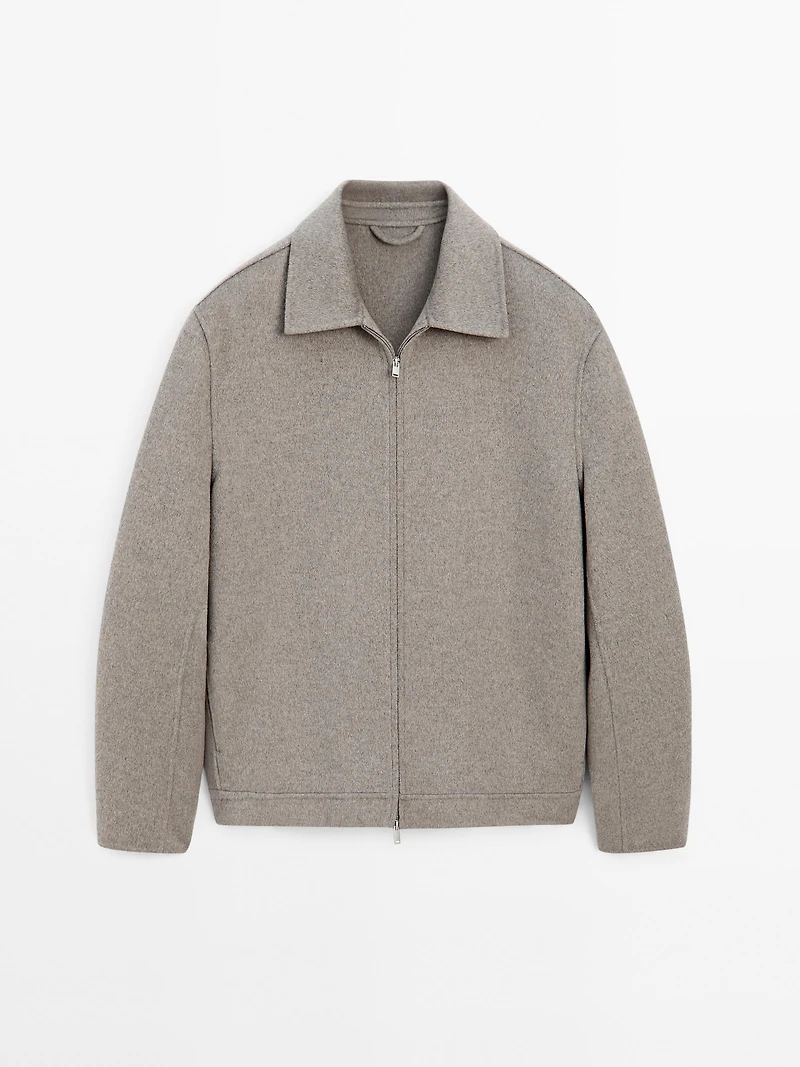 Double zip wool jacket
