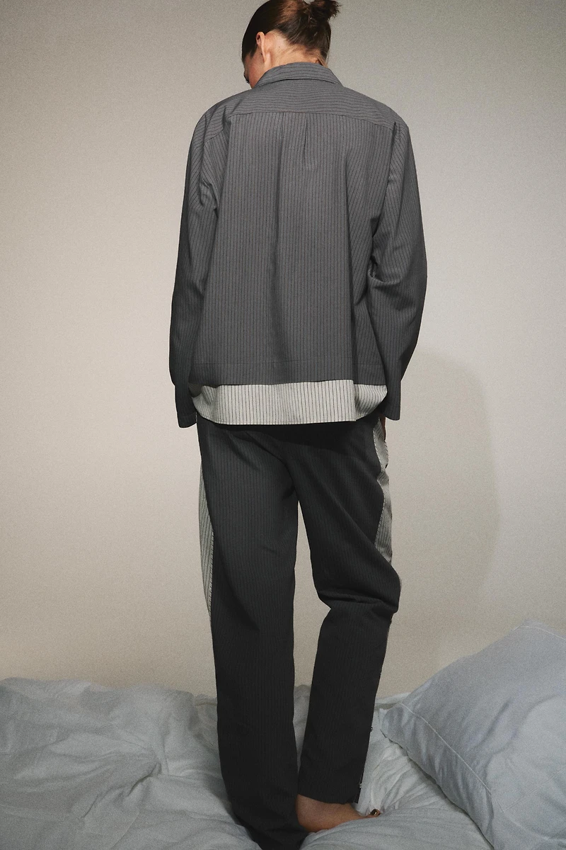 CHEMISE BIMATIÈRE À RAYURES EN MÉLANGE DE VISCOSE
