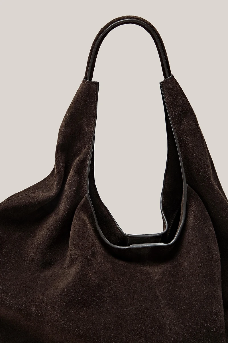 Split leather maxi shopper bag - LIMITED EDITION