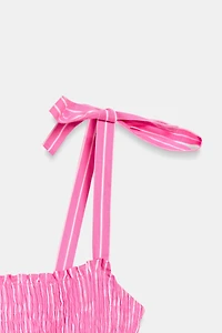 STRIPED BOW DRESS