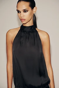 SATIN HALTER TOP