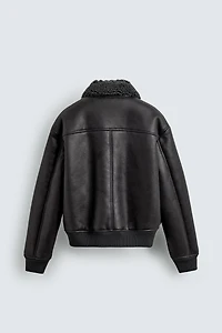 DOUBLE FACED FAUX LEATHER JACKET