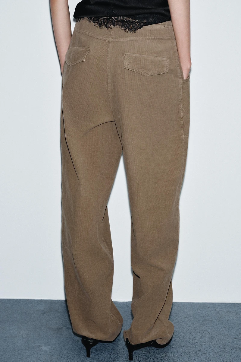 STRAIGHT CORDUROY PANTS WITH POCKETS ZW COLLECTION
