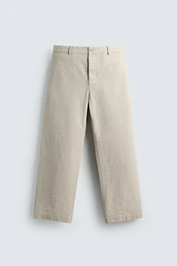 SEERSUCKER STRAIGHT FIT PANTS