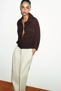 CROPPED ROLLED-SLEEVE JACKET