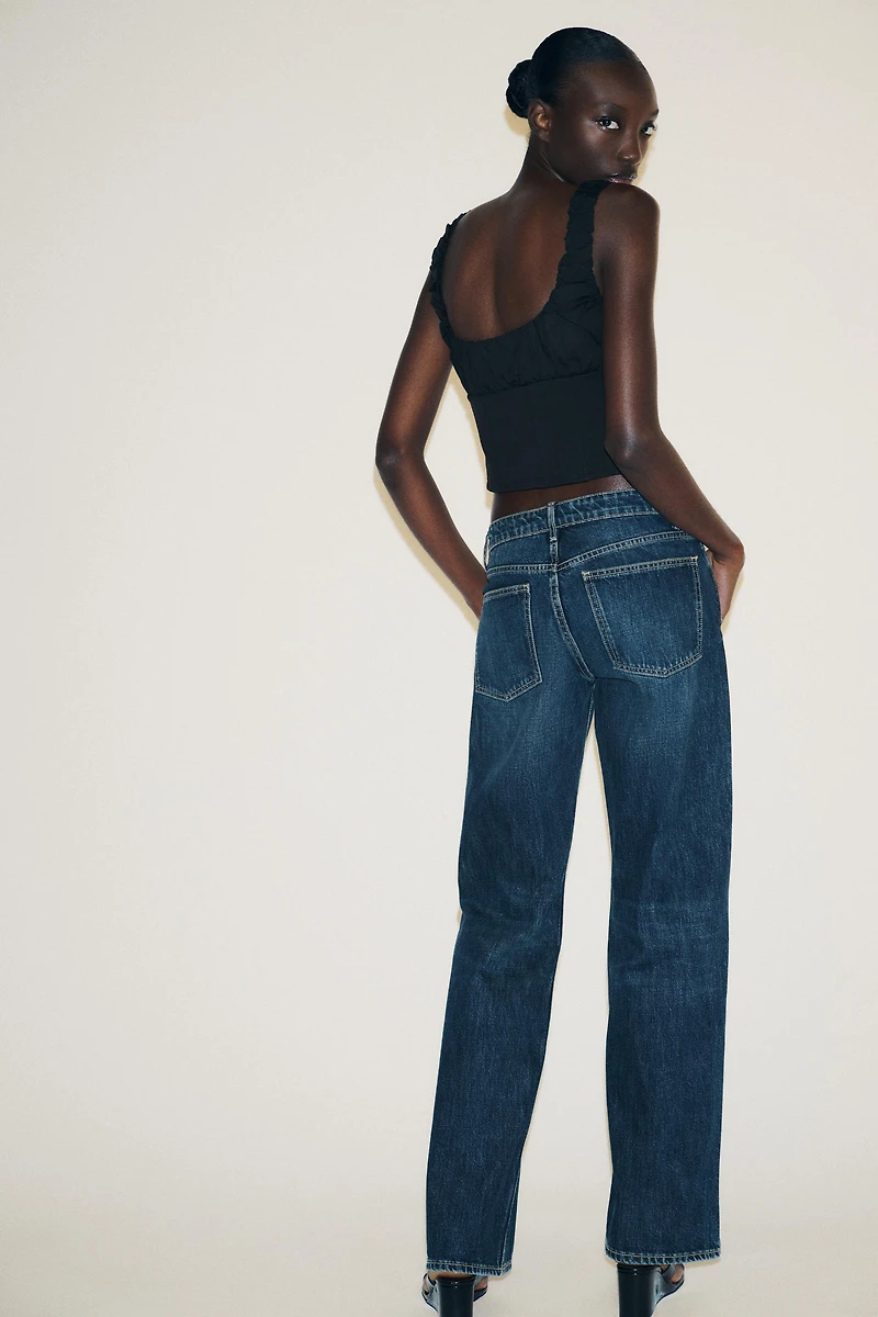 MIXED INTERLOCK POPLIN TOP