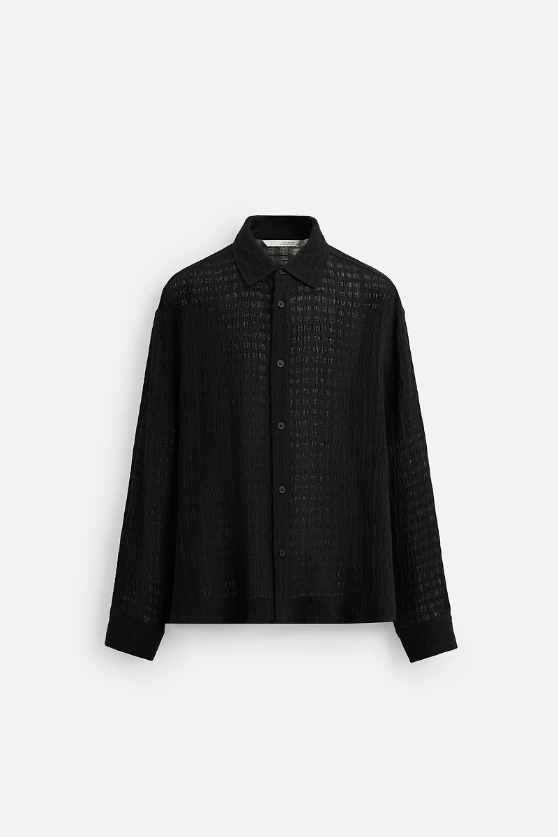 LINEN - COTTON JACQUARD SHIRT