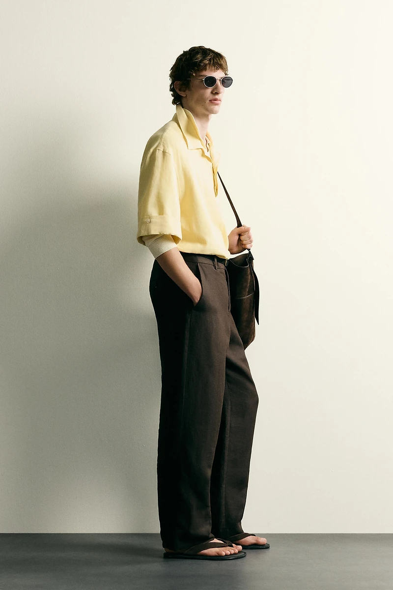 COTTON - LINEN POLO SHIRT