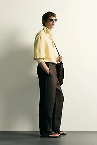 COTTON - LINEN POLO SHIRT