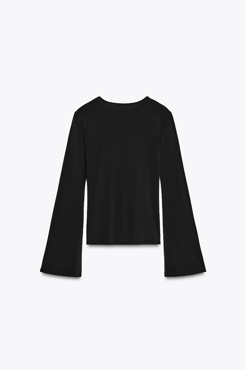 LONG SLEEVE RUCHED T-SHIRT
