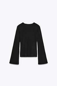 LONG SLEEVE RUCHED T-SHIRT