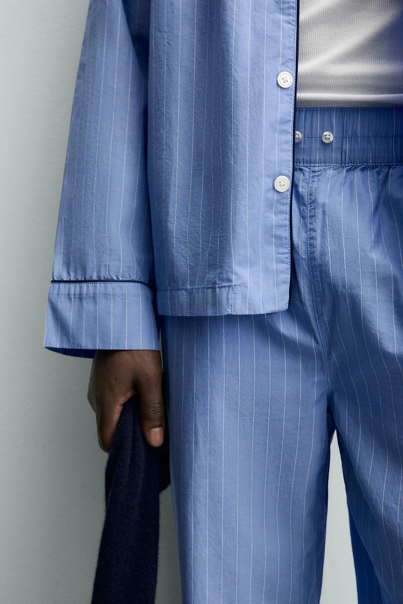 PAJAMA SET WITH CONTRAST PIPING