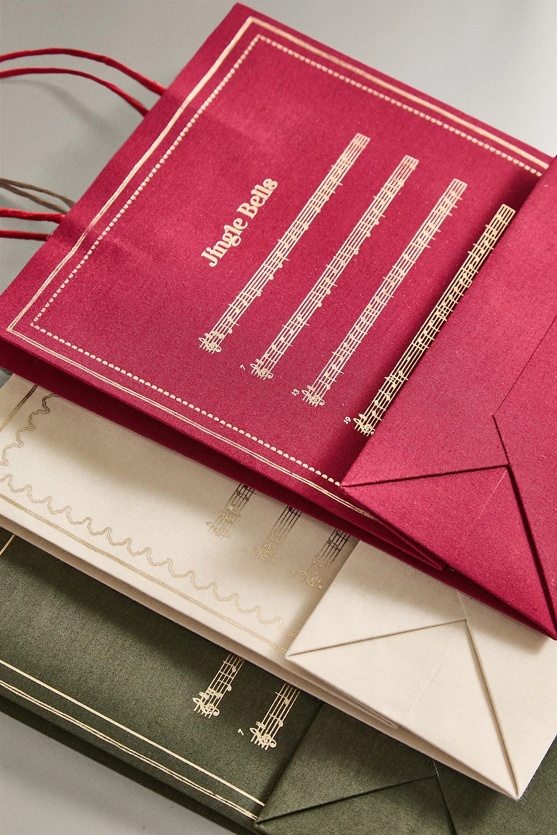 SET OF CHRISTMAS MUSICAL NOTE BAGS (SET OF 4)