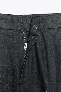ZW COLLECTION PLEATED DENIM PANTS
