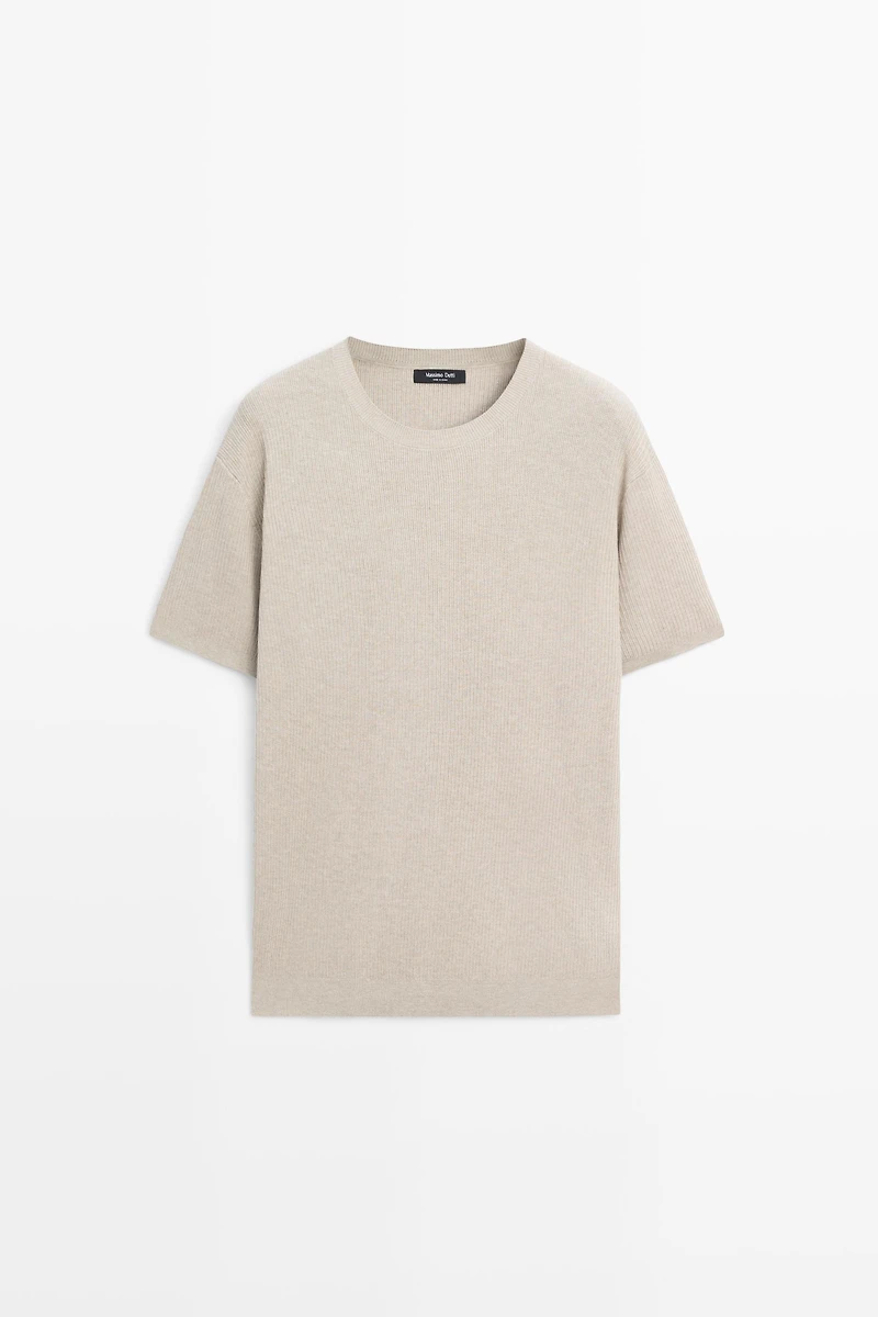 Pull en maille à manches courtes avec coton