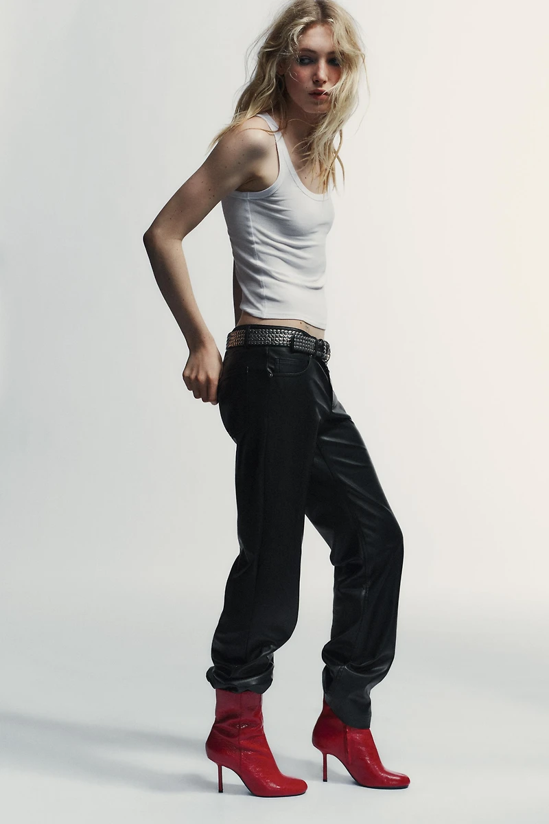 HEELED LEATHER ANKLE BOOTS