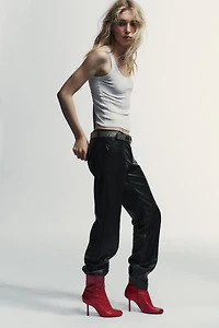 HEELED LEATHER ANKLE BOOTS