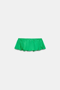 TOP BANDEAU EN TAFFETAS À VOLANT