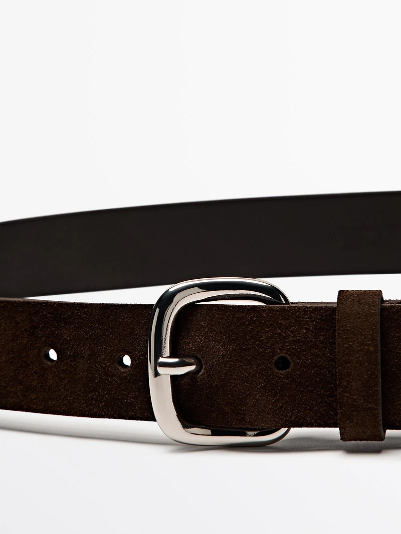 Ceinture en cuir nappa molletonné