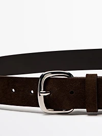 Ceinture en cuir nappa molletonné