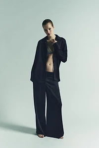 SATIN EFFECT TIE SHIRT