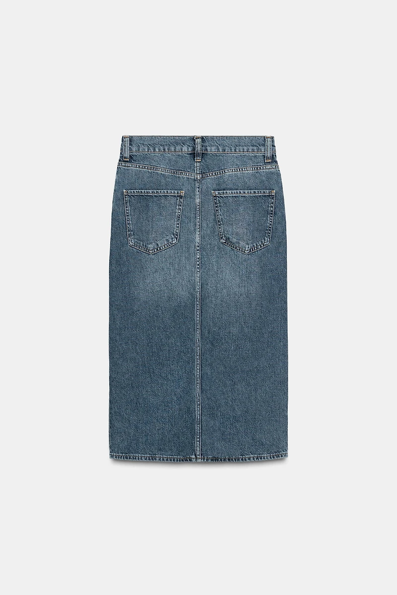 ZW COLLECTION DENIM SKIRT WITH SLIT